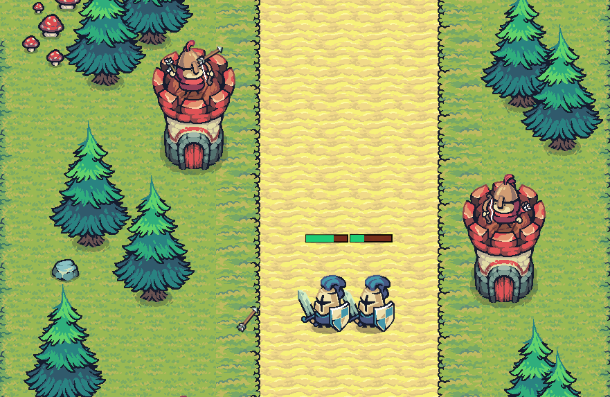 Towerhold gameplay preview — two players battle with towers and waves